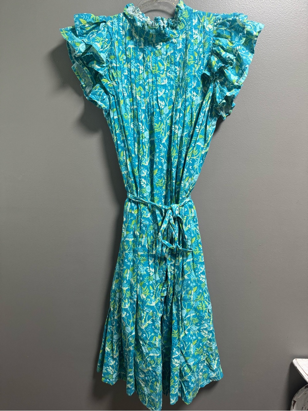 Victoria Dunn The Jasmine Blue/Green Floral Maxi Dress Small RARE PRINT